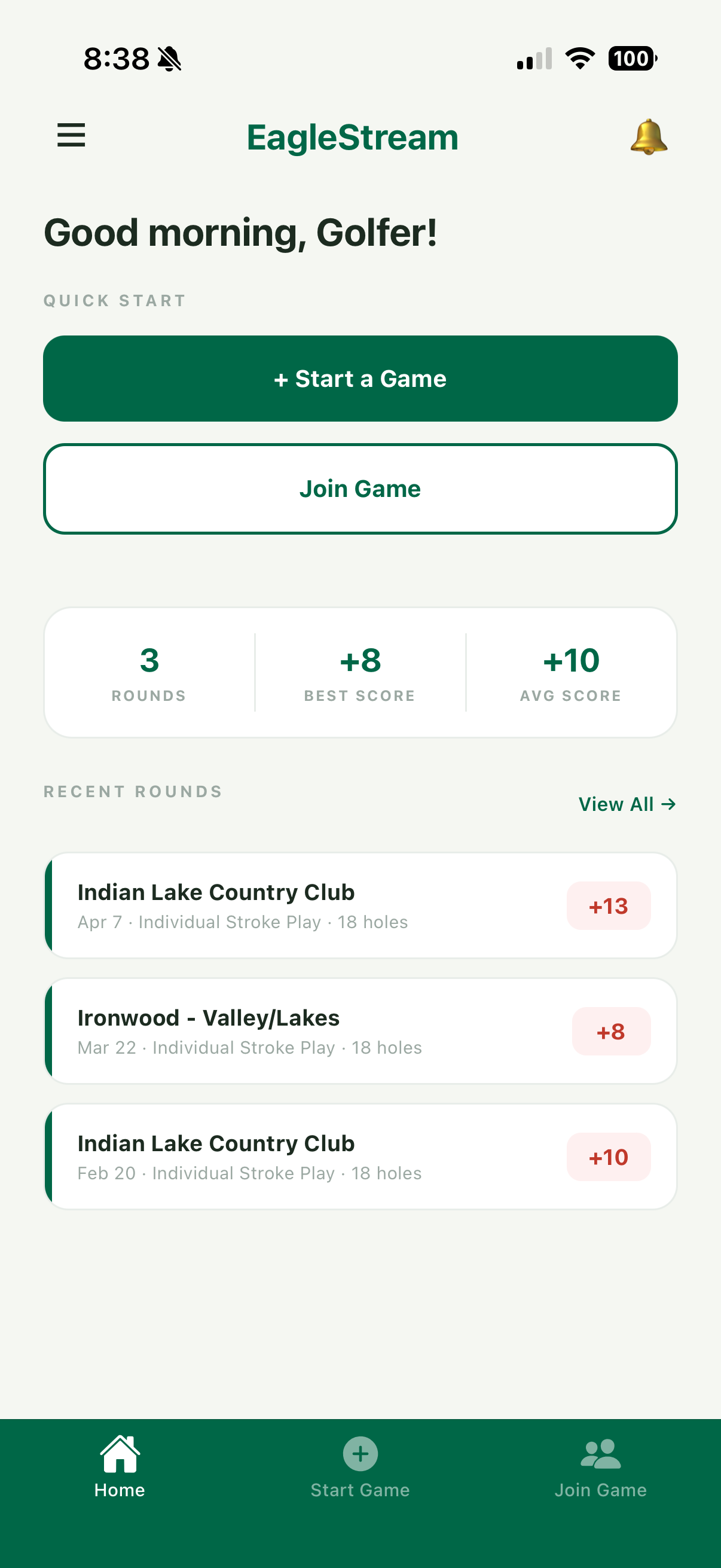EagleStream Home Screen