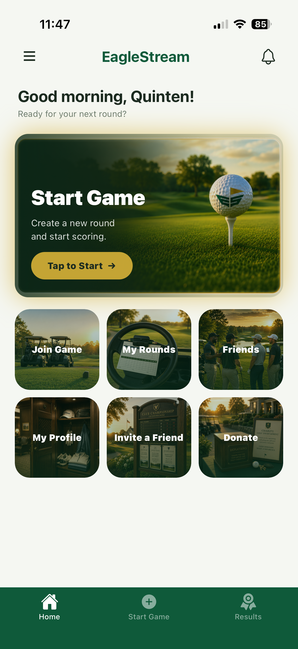 EagleStream Home Screen